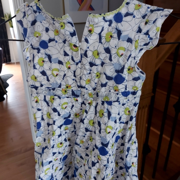 Floral Kids Dress - Blue and Yellow - Picture 3 of 3